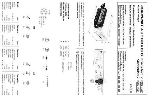 Karlsruhe 7.636.641 ab 930001 und ab 1600001; Blaupunkt Ideal, (ID = 588284) Car Radio