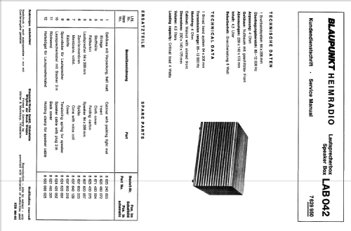 LAB 042 7629950; Blaupunkt Ideal, (ID = 969124) Speaker-P