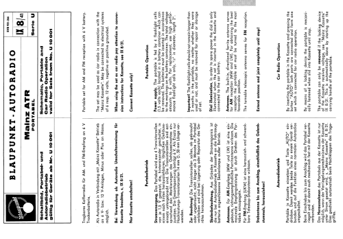 Mainz ATR Serie U ab Nr.: U 10001; Blaupunkt Ideal, (ID = 1982265) Radio