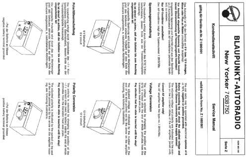 New Yorker 7.638.750 ab Z 1680001; Blaupunkt Ideal, (ID = 399370) Car Radio