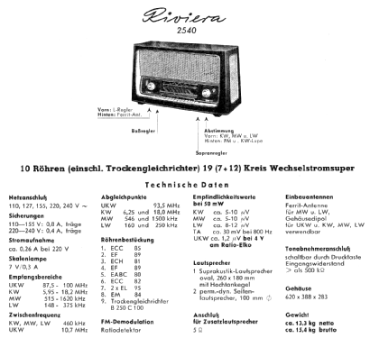 Riviera 2540; Blaupunkt Ideal, (ID = 109920) Radio