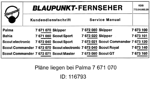 Scout Commander 7.672.070; Blaupunkt Ideal, (ID = 609059) Télévision