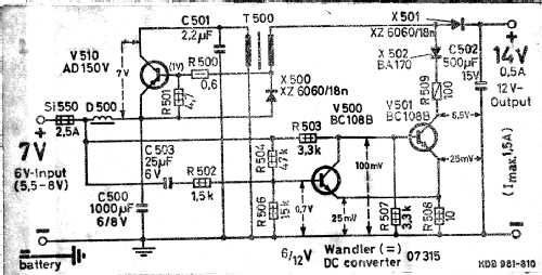 Spannungswandler 7.607.315.000; Blaupunkt Ideal, (ID = 407714) Aliment.