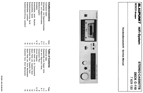 Stereo Cassette Deck C-110 7.629.130; Blaupunkt Ideal, (ID = 1745263) R-Player