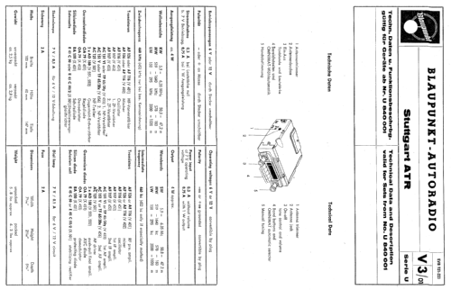 Stuttgart ATR ab U 840001; Blaupunkt Ideal, (ID = 169166) Autoradio