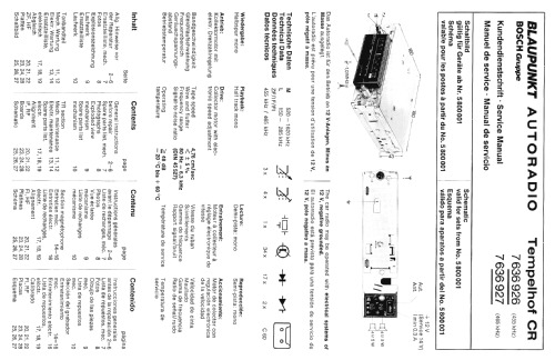 Tempelhof CR 7 636 926/927; Blaupunkt Ideal, (ID = 599770) Car Radio