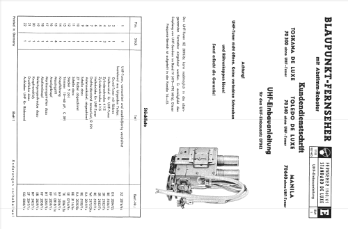 UHF Einbausatz 07042; Blaupunkt Ideal, (ID = 1799139) Adaptor