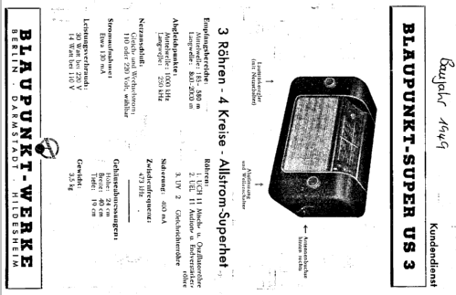 US3; Blaupunkt Ideal, (ID = 86280) Radio