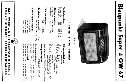 4GW67; Blaupunkt Ideal, (ID = 2373527) Radio