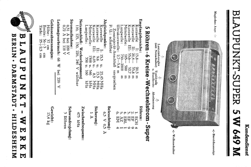 5W649M; Blaupunkt Ideal, (ID = 2337773) Radio