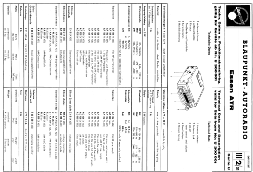 Essen ATR ab U 300001; Blaupunkt Ideal, (ID = 2516675) Car Radio