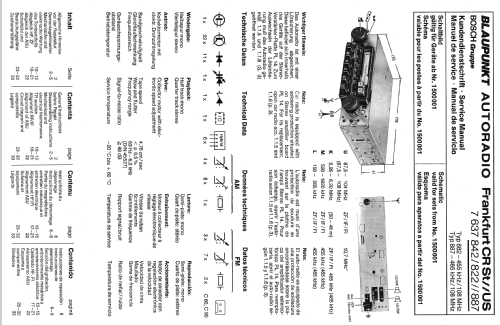 Frankfurt CR St US 7.637.822; Blaupunkt Ideal, (ID = 2048768) Car Radio