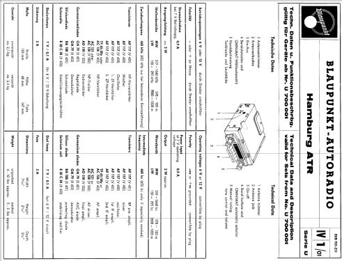 Hamburg ATR ab U 700001; Blaupunkt Ideal, (ID = 2516738) Autoradio