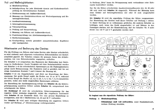 Röhrenprüf- und Meßgerät KK 51; Blohm, Ing. Heinz; (ID = 1164717) Ausrüstung