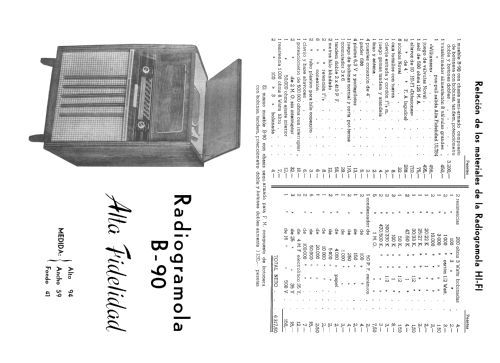 Radiogramola HI-FI B-90 Ch= 8 válvulas; Bonvehi Radio; (ID = 1883213) Radio