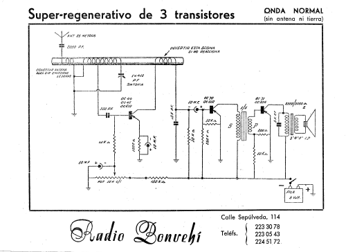 Super Regenerativo tres transistores ; Bonvehi Radio; (ID = 2429690) Radio