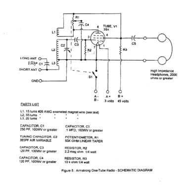 Armstrong One-Tube Radio ; Borden Radio Company (ID = 431039) Kit