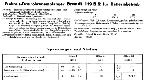 Columbus 119B2; Brandt Roland Brandt (ID = 271725) Radio