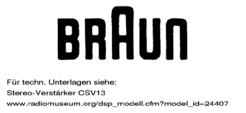 CSV13/1; Braun; Frankfurt (ID = 50476) Ampl/Mixer
