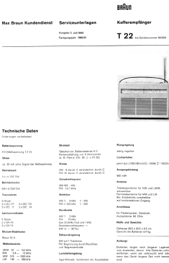 Kofferempfänger T22; Braun; Frankfurt (ID = 1557830) Radio