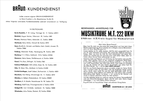 Musiktruhe 222UKW MT Ch= Ph222UK; Braun; Frankfurt (ID = 719121) Radio