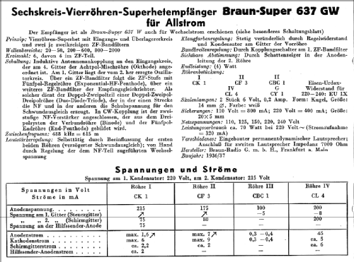 Phono-Super 637GW; Braun; Frankfurt (ID = 14019) Radio