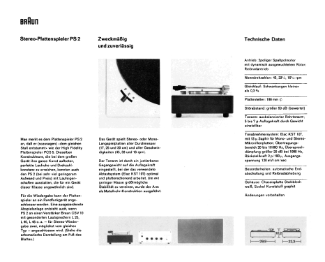 Plattenspieler PS2; Braun; Frankfurt (ID = 1755860) R-Player