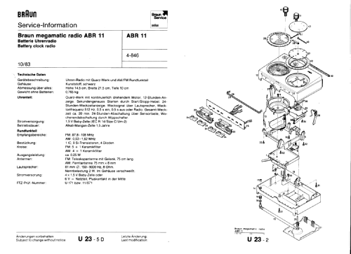 Radiowecker megamatic 4846/ABR11; Braun; Frankfurt (ID = 2151791) Radio