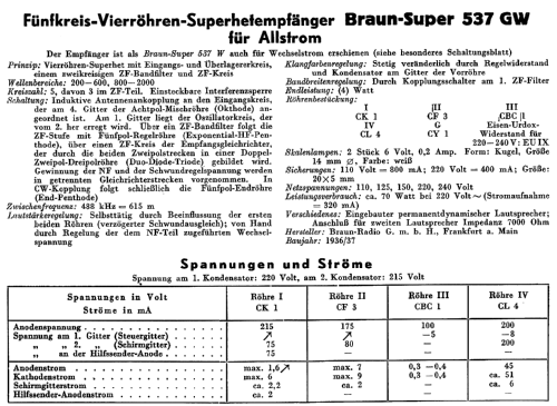 Super 537GW; Braun; Frankfurt (ID = 276117) Radio