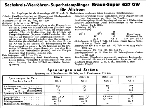 Super 637GW; Braun; Frankfurt (ID = 275859) Radio