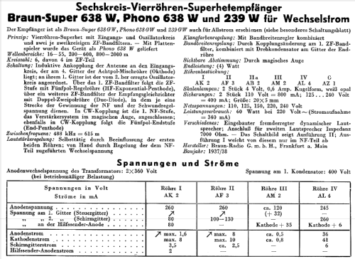 Super 638W; Braun; Frankfurt (ID = 277474) Radio