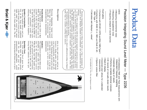 Precision Integrating Sound Level Meter 2236A, 2236B, 2236C, 2236D; Brüel & Kjær; Nærum (ID = 2464327) Equipment