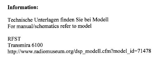 Transmira 6150; Bruns; Hamburg (ID = 55921) Radio