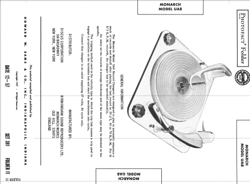 Monarch Record Changer UA8; BSR Monarch; Great (ID = 2486695) Sonido-V