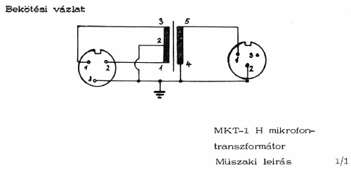 Microphone Transformer MKT-1H; BEAG - Budapesti (ID = 1391906) Diverses