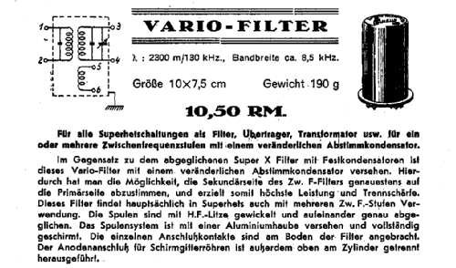 Vario-Filter ; Budich GmbH, Georg; (ID = 1693608) Radio part