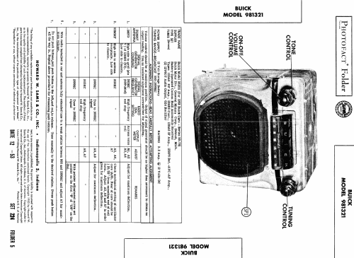 981321 ; Buick Motor Company, (ID = 444735) Autoradio