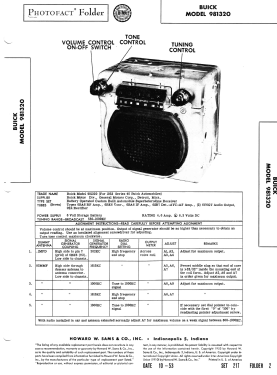 981320 ; Buick Motor Company, (ID = 3204469) Car Radio