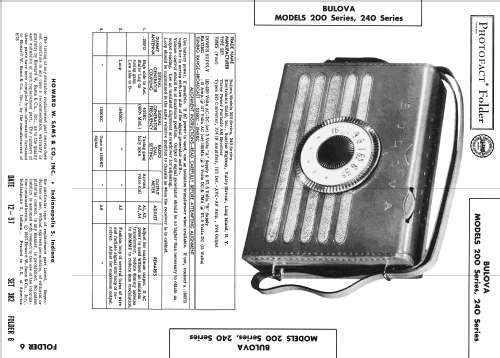 3-Way Portable Radio 200 Series 202 203 204 205 206 208; Bulova Watch Corp.; (ID = 2489557) Radio