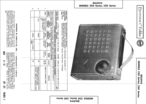 Adventurer 220 Series; Bulova Watch Corp.; (ID = 2441275) Radio