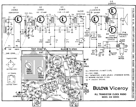 6 Transistor 430 Series; Bulova Watch Corp.; (ID = 188156) Radio