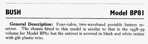BP81 ; Bush Radio; London (ID = 593230) Radio