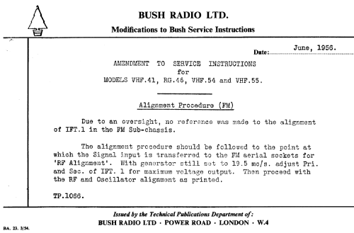 VHF41; Bush Radio; London (ID = 1846949) Radio