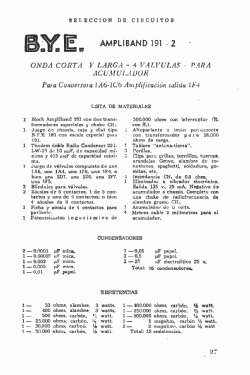 Ampliband 191-2; BYE B.Y.E., Schulman (ID = 2925500) Bausatz