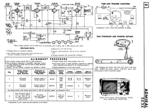 5E33X Ch= 5E3X; Canadian Admiral Co. (ID = 2362185) Radio