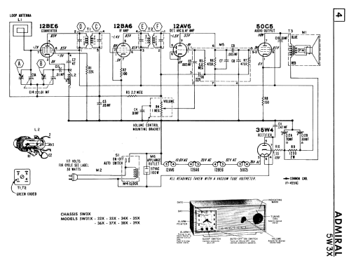 5W32X Ch= 5W3X; Canadian Admiral Co. (ID = 2266222) Radio