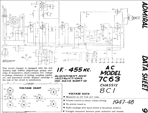 7C63 Ch= 8C1; Canadian Admiral Co. (ID = 809753) Radio