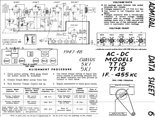 7T10 Ch= 5K1; Canadian Admiral Co. (ID = 809725) Radio