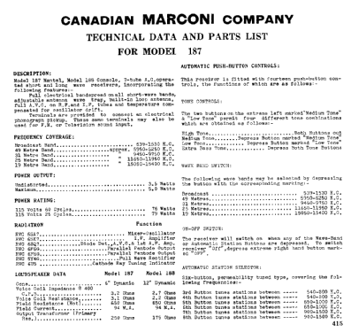 187; Canadian Marconi Co. (ID = 300696) Radio