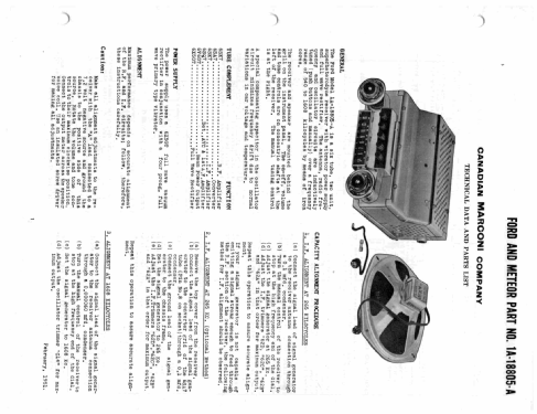1A-18805-A ; Canadian Marconi Co. (ID = 2407376) Car Radio